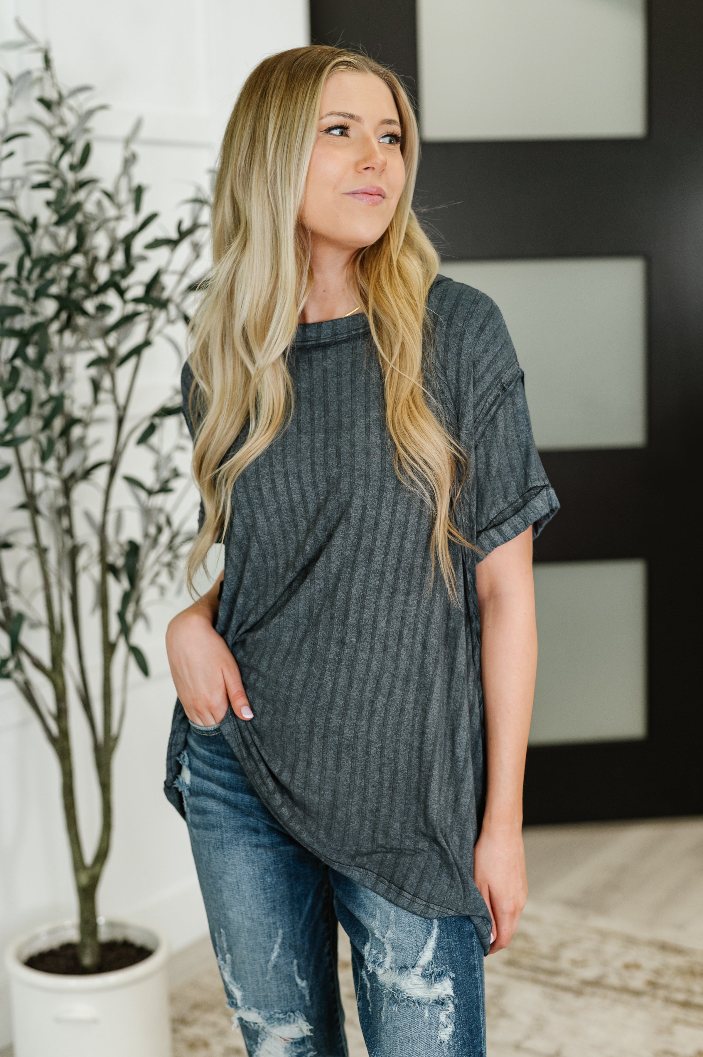 Zenana Sunday's Bestie Mineral Wash Top in Ash Black-Womens-Ave Shops-[option4]-[option5]-[option6]-[option7]-[option8]-Shop-Boutique-Clothing-for-Women-Online