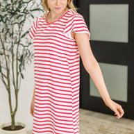 Sunny Stripes Casual Flutter Sleeve Dress-Womens-Ave Shops-[option4]-[option5]-[option6]-[option7]-[option8]-Shop-Boutique-Clothing-for-Women-Online