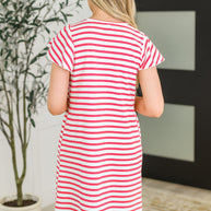 Sunny Stripes Casual Flutter Sleeve Dress-Womens-Ave Shops-[option4]-[option5]-[option6]-[option7]-[option8]-Shop-Boutique-Clothing-for-Women-Online