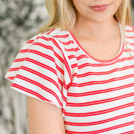 Sunny Stripes Casual Flutter Sleeve Dress-Womens-Ave Shops-[option4]-[option5]-[option6]-[option7]-[option8]-Shop-Boutique-Clothing-for-Women-Online