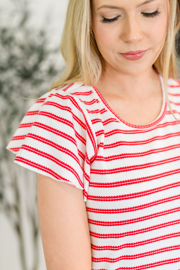 Sunny Stripes Casual Flutter Sleeve Dress-Womens-Ave Shops-[option4]-[option5]-[option6]-[option7]-[option8]-Shop-Boutique-Clothing-for-Women-Online