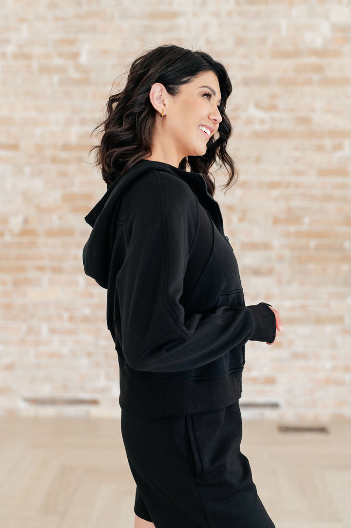 Sun or Shade Zip Up Jacket in Black-Athleisure-The Bee Chic Boutique-[option4]-[option5]-[option6]-[option7]-[option8]-Shop-Boutique-Clothing-for-Women-Online