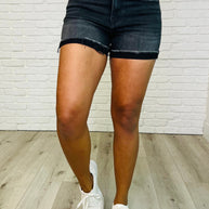 Zenana Sunset Stroll Distressed Hem Shorts in Washed Black-Womens-Ave Shops-[option4]-[option5]-[option6]-[option7]-[option8]-Shop-Boutique-Clothing-for-Women-Online
