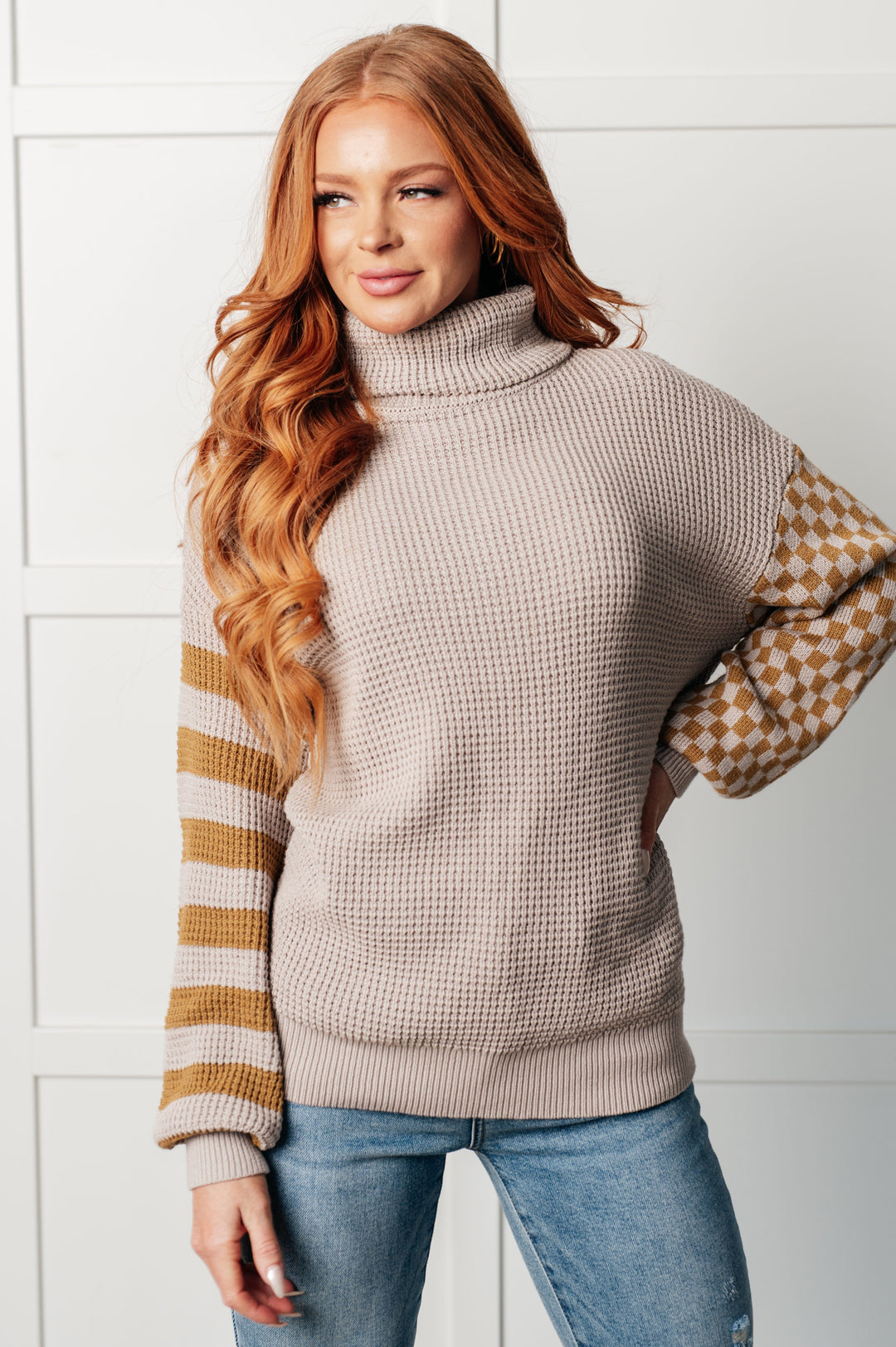 Super Seasonal Patchwork Waffle Knit Sweater-Tops-Ave Shops-[option4]-[option5]-[option6]-[option7]-[option8]-Shop-Boutique-Clothing-for-Women-Online