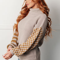 Super Seasonal Patchwork Waffle Knit Sweater-Tops-Ave Shops-[option4]-[option5]-[option6]-[option7]-[option8]-Shop-Boutique-Clothing-for-Women-Online