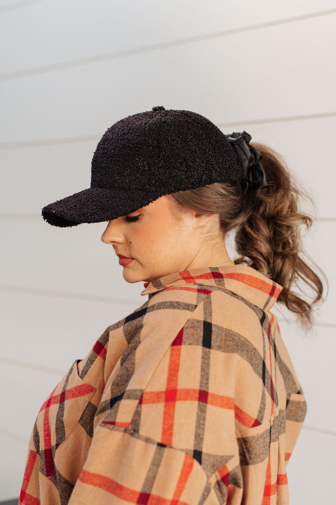 Lyla Sherpa Ball Cap in Black-Accessories-Ave Shops-OS-[option4]-[option5]-[option6]-[option7]-[option8]-Shop-Boutique-Clothing-for-Women-Online