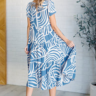 Surf Watch Tiered Midi Dress-Dresses-Ave Shops-[option4]-[option5]-[option6]-[option7]-[option8]-Shop-Boutique-Clothing-for-Women-Online