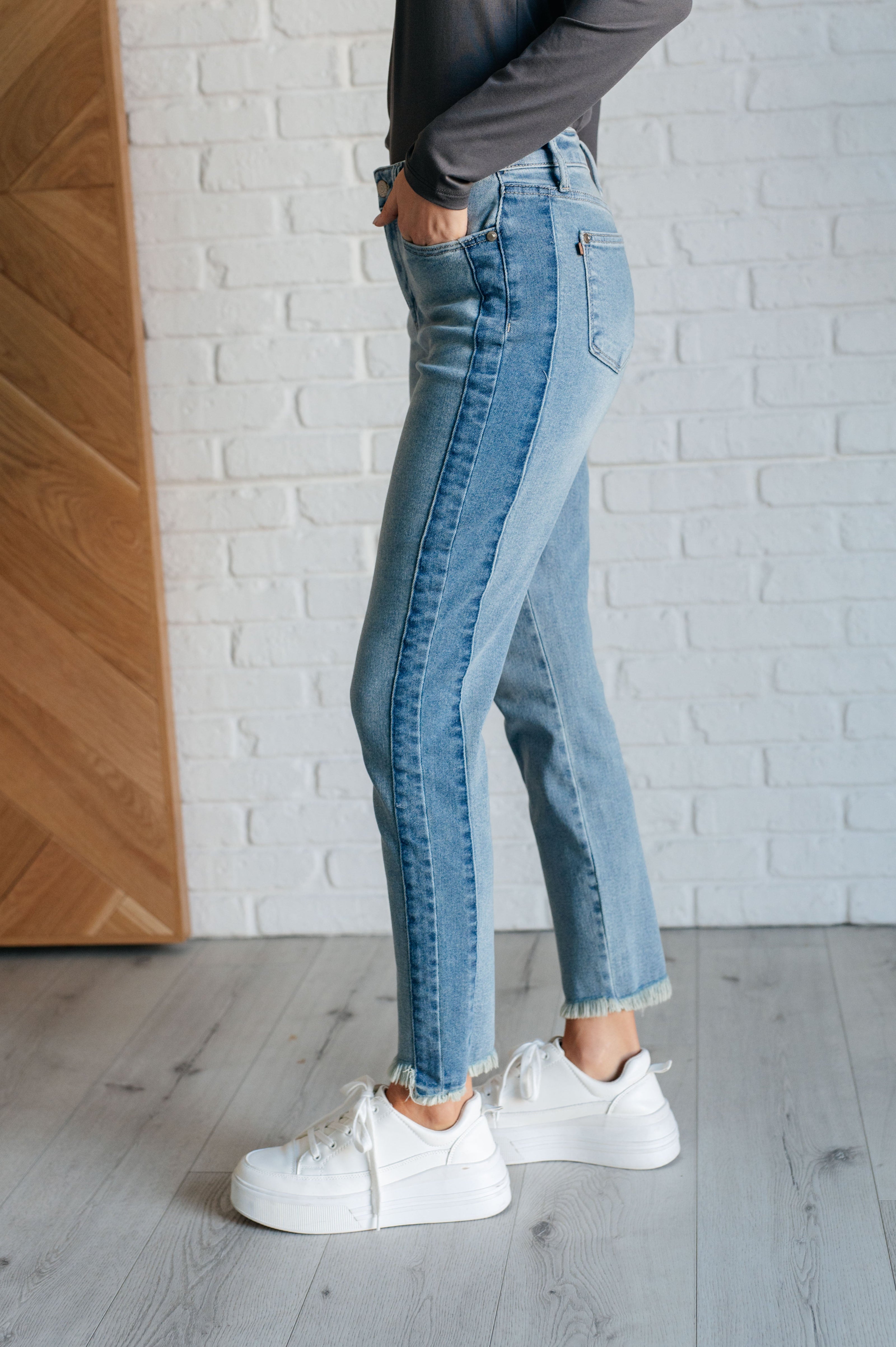Judy Blue Susan High Rise Side Panel Detail Slim Jeans-Denim-Ave Shops-[option4]-[option5]-[option6]-[option7]-[option8]-Shop-Boutique-Clothing-for-Women-Online