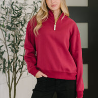 Sweater Weather Half Zip High Neck Pullover in Cabernet-Womens-Ave Shops-[option4]-[option5]-[option6]-[option7]-[option8]-Shop-Boutique-Clothing-for-Women-Online