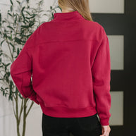 Sweater Weather Half Zip High Neck Pullover in Cabernet-Womens-Ave Shops-[option4]-[option5]-[option6]-[option7]-[option8]-Shop-Boutique-Clothing-for-Women-Online