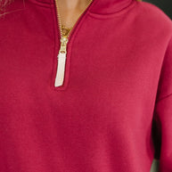 Sweater Weather Half Zip High Neck Pullover in Cabernet-Womens-Ave Shops-[option4]-[option5]-[option6]-[option7]-[option8]-Shop-Boutique-Clothing-for-Women-Online