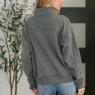 Sweater Weather Half Zip High Neck Pullover in Charcoal-Womens-Ave Shops-[option4]-[option5]-[option6]-[option7]-[option8]-Shop-Boutique-Clothing-for-Women-Online
