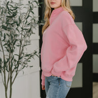 Sweater Weather Half Zip High Neck Pullover in Dark Pink-Womens-Ave Shops-[option4]-[option5]-[option6]-[option7]-[option8]-Shop-Boutique-Clothing-for-Women-Online