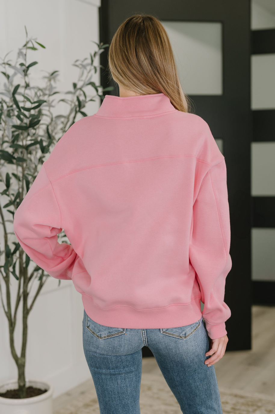 Sweater Weather Half Zip High Neck Pullover in Dark Pink-Womens-Ave Shops-[option4]-[option5]-[option6]-[option7]-[option8]-Shop-Boutique-Clothing-for-Women-Online