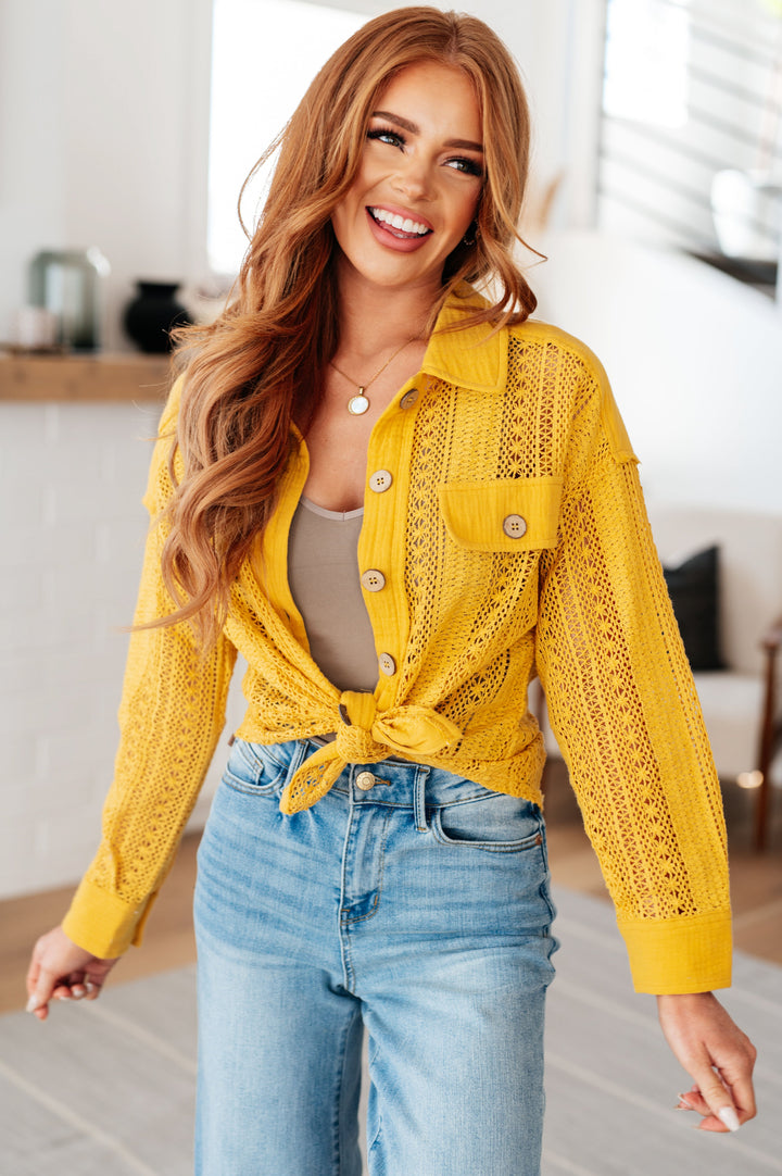 Sweeter Than Nectar Lace Button Down in Honey-Tops-Ave Shops-[option4]-[option5]-[option6]-[option7]-[option8]-Shop-Boutique-Clothing-for-Women-Online