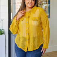 Sweeter Than Nectar Lace Button Down in Honey-Tops-Ave Shops-[option4]-[option5]-[option6]-[option7]-[option8]-Shop-Boutique-Clothing-for-Women-Online