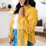 Sweeter Than Nectar Lace Button Down in Honey-Tops-Ave Shops-[option4]-[option5]-[option6]-[option7]-[option8]-Shop-Boutique-Clothing-for-Women-Online