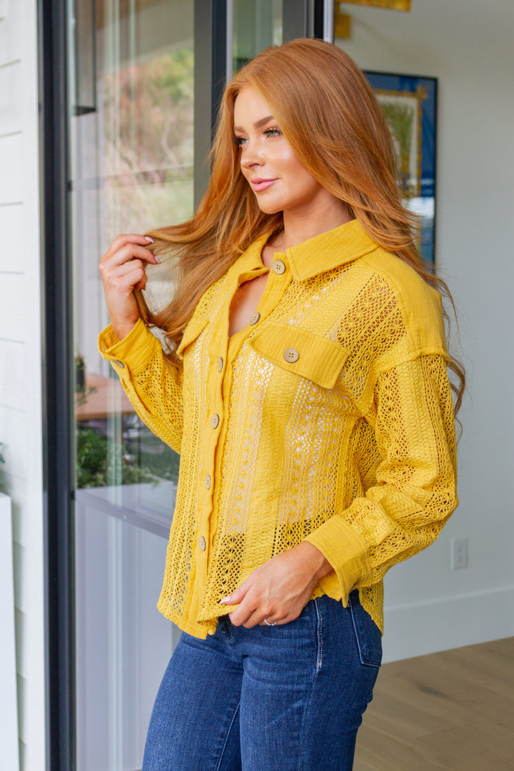 Sweeter Than Nectar Lace Button Down in Honey-Tops-Ave Shops-[option4]-[option5]-[option6]-[option7]-[option8]-Shop-Boutique-Clothing-for-Women-Online