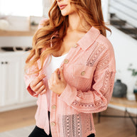 Sweeter Than Nectar Lace Button Down in Rose-Tops-Ave Shops-[option4]-[option5]-[option6]-[option7]-[option8]-Shop-Boutique-Clothing-for-Women-Online