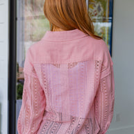 Sweeter Than Nectar Lace Button Down in Rose-Tops-Ave Shops-[option4]-[option5]-[option6]-[option7]-[option8]-Shop-Boutique-Clothing-for-Women-Online