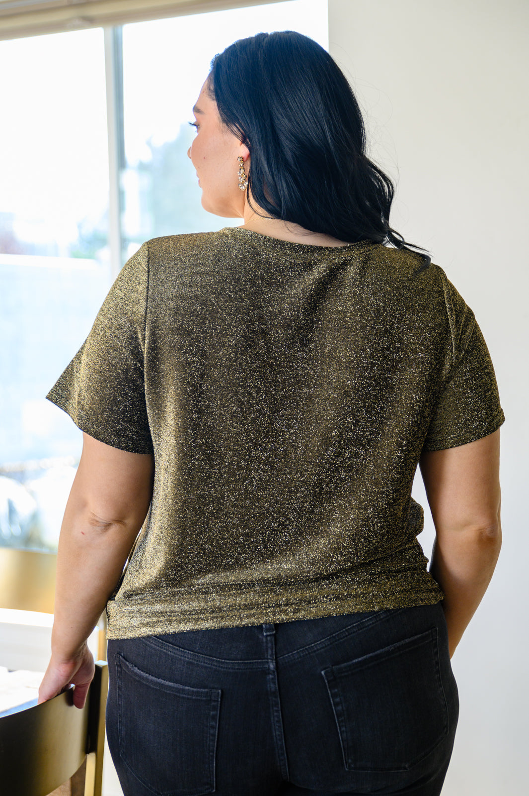 Sweetly Twinkle Short Sleeve Knit Top In Black-Womens-Ave Shops-[option4]-[option5]-[option6]-[option7]-[option8]-Shop-Boutique-Clothing-for-Women-Online