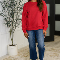 Sweet with a Side Eye Drop Shoulder Pullover in True Red-Womens-Ave Shops-[option4]-[option5]-[option6]-[option7]-[option8]-Shop-Boutique-Clothing-for-Women-Online