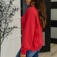 Sweet with a Side Eye Drop Shoulder Pullover in True Red-Womens-Ave Shops-[option4]-[option5]-[option6]-[option7]-[option8]-Shop-Boutique-Clothing-for-Women-Online