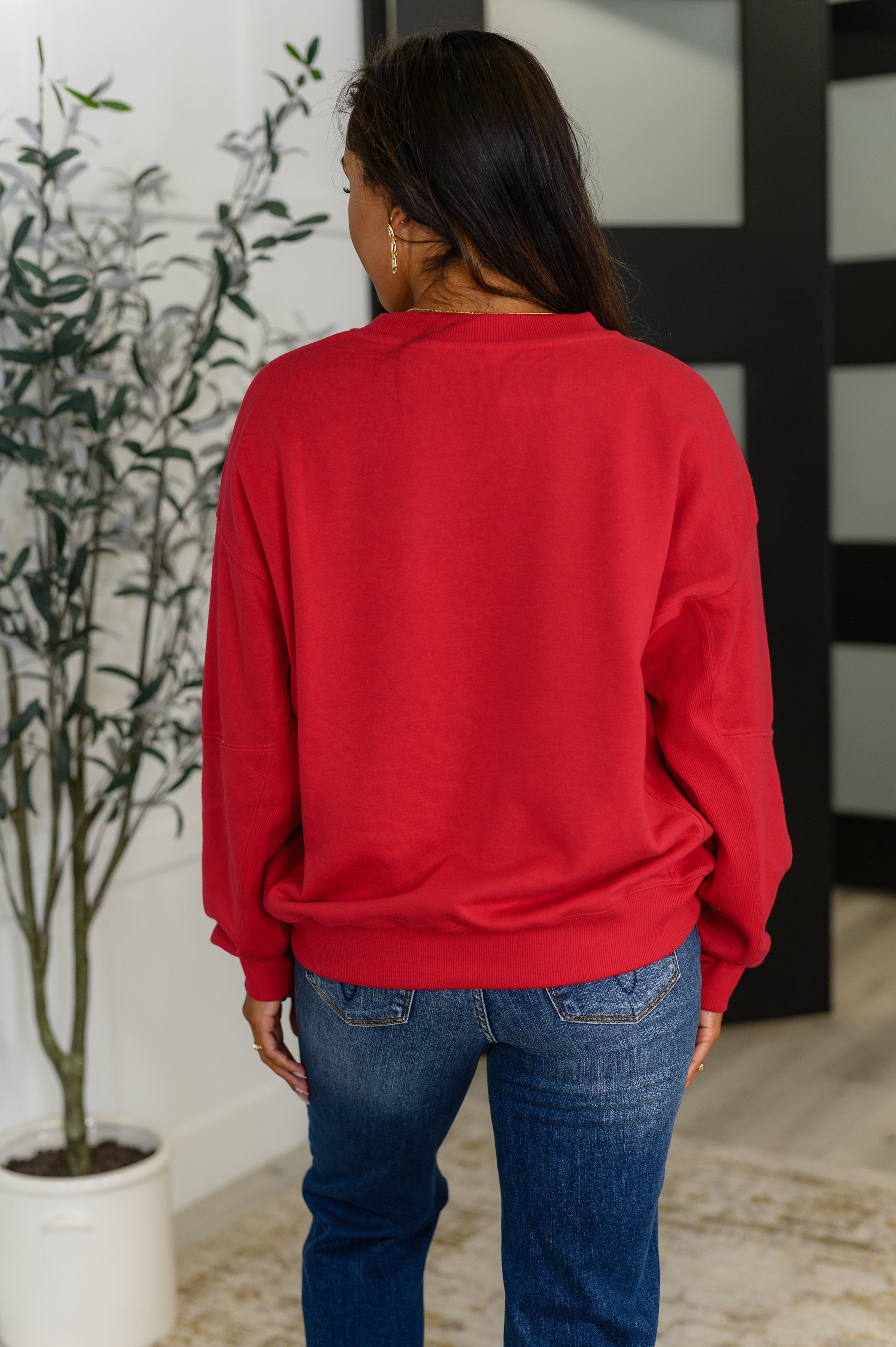 Sweet with a Side Eye Drop Shoulder Pullover in True Red-Womens-Ave Shops-[option4]-[option5]-[option6]-[option7]-[option8]-Shop-Boutique-Clothing-for-Women-Online