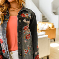 Lovely Visions Flower Embroidered Jacket-Layers-Ave Shops-[option4]-[option5]-[option6]-[option7]-[option8]-Shop-Boutique-Clothing-for-Women-Online