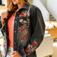 Lovely Visions Flower Embroidered Jacket-Layers-Ave Shops-[option4]-[option5]-[option6]-[option7]-[option8]-Shop-Boutique-Clothing-for-Women-Online