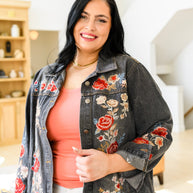Lovely Visions Flower Embroidered Jacket-Layers-Ave Shops-[option4]-[option5]-[option6]-[option7]-[option8]-Shop-Boutique-Clothing-for-Women-Online