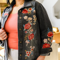 Lovely Visions Flower Embroidered Jacket-Layers-Ave Shops-[option4]-[option5]-[option6]-[option7]-[option8]-Shop-Boutique-Clothing-for-Women-Online