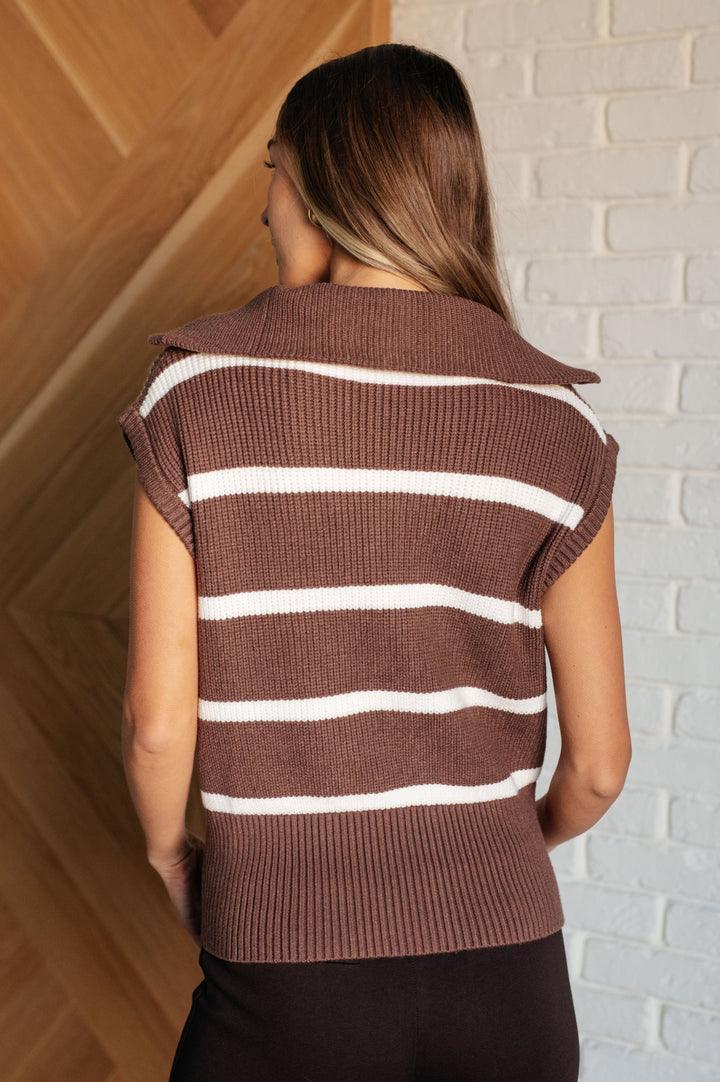 Tea Service 1/4 Zip Sleeveless Sweater-Tops-Ave Shops-[option4]-[option5]-[option6]-[option7]-[option8]-Shop-Boutique-Clothing-for-Women-Online