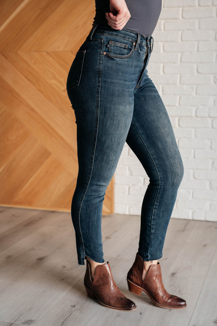 Judy Blue Tessa High Rise Control Top Step Hem Skinny Jeans-Womens-Ave Shops-[option4]-[option5]-[option6]-[option7]-[option8]-Shop-Boutique-Clothing-for-Women-Online