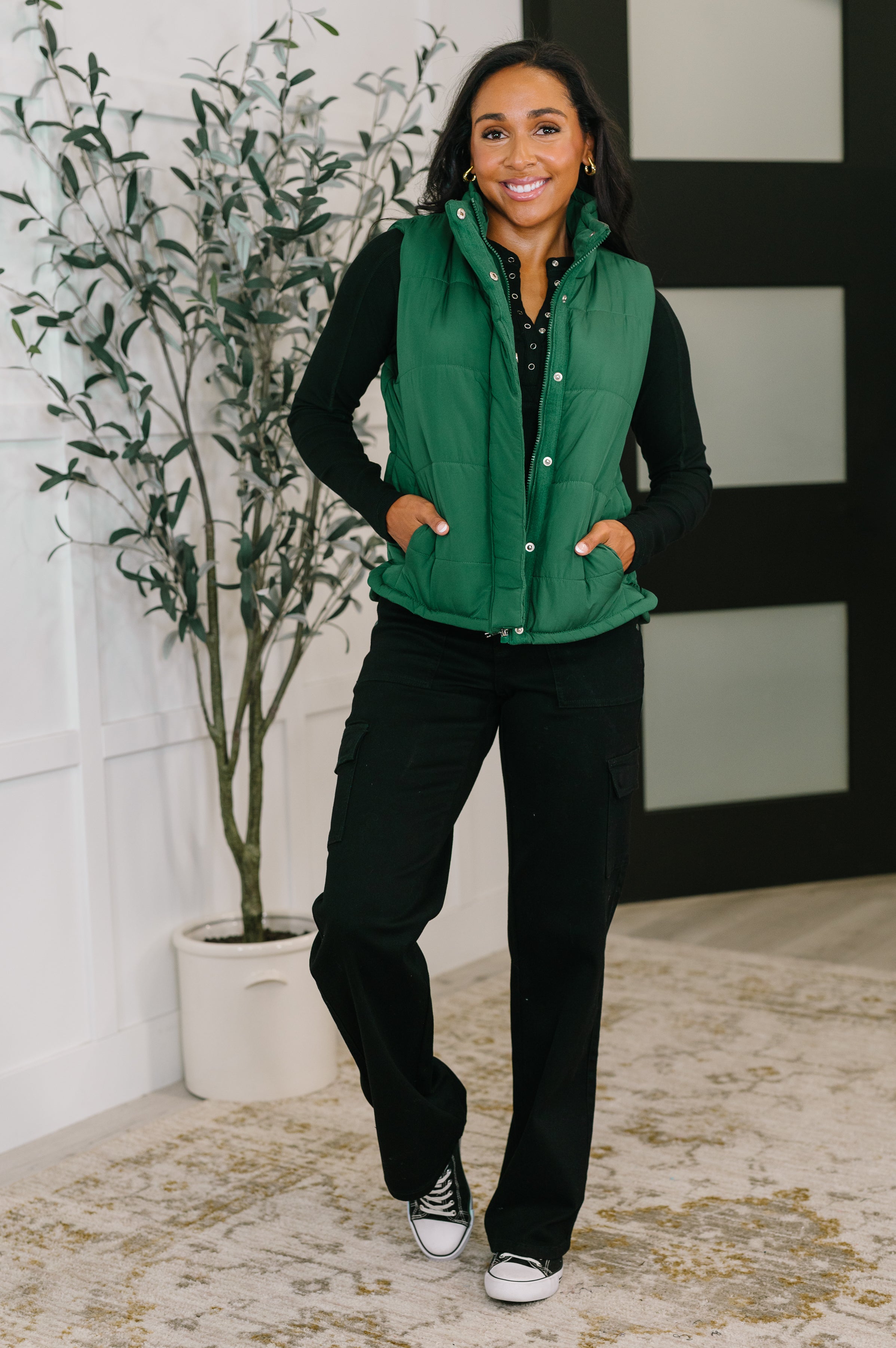 That's What I'm Talkin' About Puffer Vest in Hunter Green-Womens-Ave Shops-[option4]-[option5]-[option6]-[option7]-[option8]-Shop-Boutique-Clothing-for-Women-Online