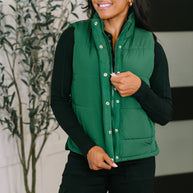 That's What I'm Talkin' About Puffer Vest in Hunter Green-Womens-Ave Shops-[option4]-[option5]-[option6]-[option7]-[option8]-Shop-Boutique-Clothing-for-Women-Online