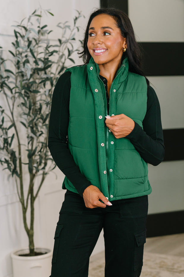 That's What I'm Talkin' About Puffer Vest in Hunter Green-Womens-Ave Shops-[option4]-[option5]-[option6]-[option7]-[option8]-Shop-Boutique-Clothing-for-Women-Online