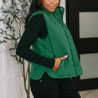 That's What I'm Talkin' About Puffer Vest in Hunter Green-Womens-Ave Shops-[option4]-[option5]-[option6]-[option7]-[option8]-Shop-Boutique-Clothing-for-Women-Online