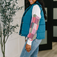 That's What I'm Talkin' About Puffer Vest in Teal-Womens-Ave Shops-[option4]-[option5]-[option6]-[option7]-[option8]-Shop-Boutique-Clothing-for-Women-Online