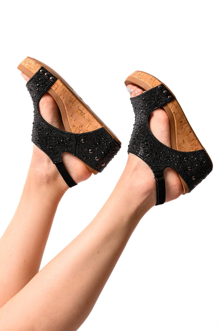 Corky's Ashley Wedge Sandals in Black Rhinestone-Womens-Ave Shops-[option4]-[option5]-[option6]-[option7]-[option8]-Shop-Boutique-Clothing-for-Women-Online