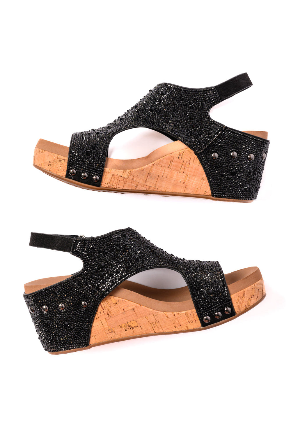 Corky's Ashley Wedge Sandals in Black Rhinestone-Womens-Ave Shops-[option4]-[option5]-[option6]-[option7]-[option8]-Shop-Boutique-Clothing-for-Women-Online