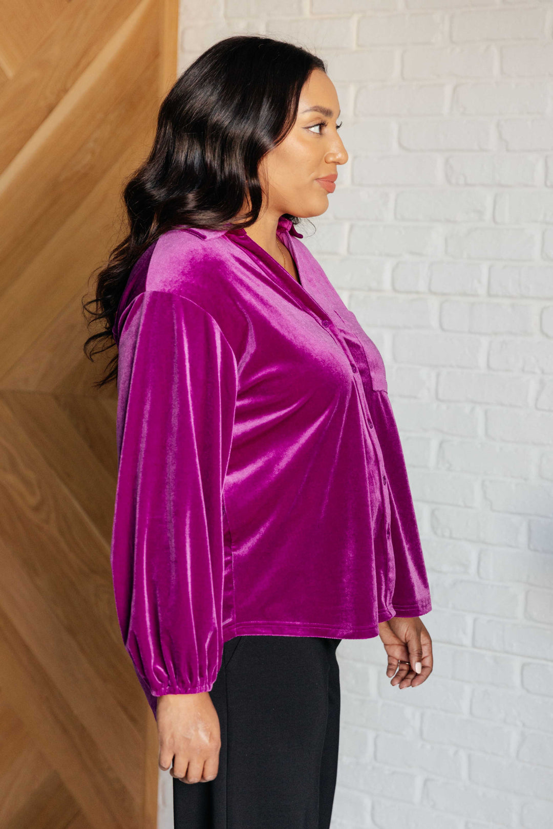 The Best Policy Velvet Balloon Sleeve Top-Tops-Ave Shops-[option4]-[option5]-[option6]-[option7]-[option8]-Shop-Boutique-Clothing-for-Women-Online