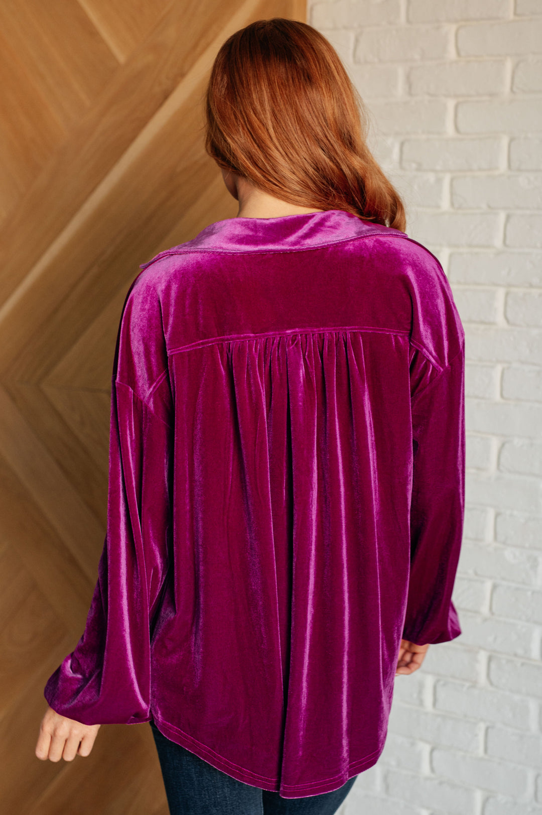 The Best Policy Velvet Balloon Sleeve Top-Tops-Ave Shops-[option4]-[option5]-[option6]-[option7]-[option8]-Shop-Boutique-Clothing-for-Women-Online