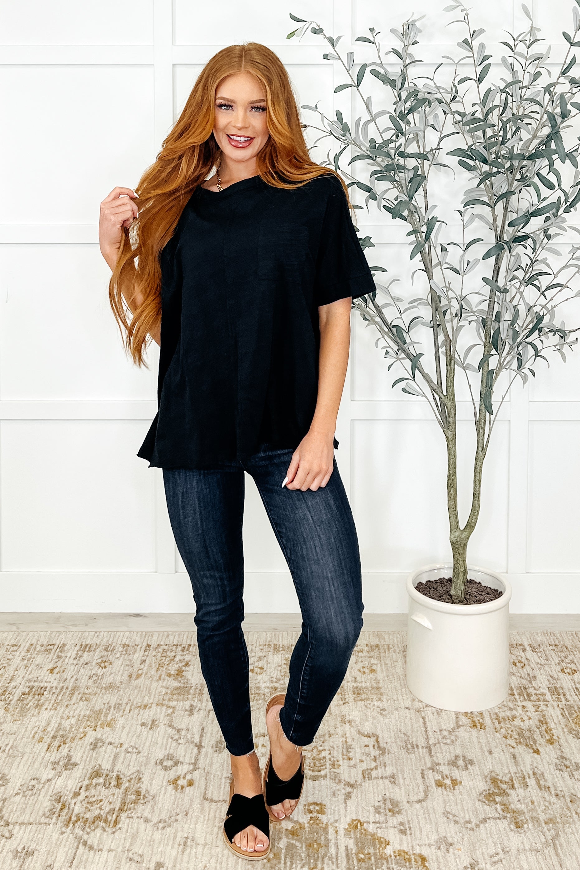 The Layback Relaxed Basic Tee in Black-Womens-Ave Shops-[option4]-[option5]-[option6]-[option7]-[option8]-Shop-Boutique-Clothing-for-Women-Online