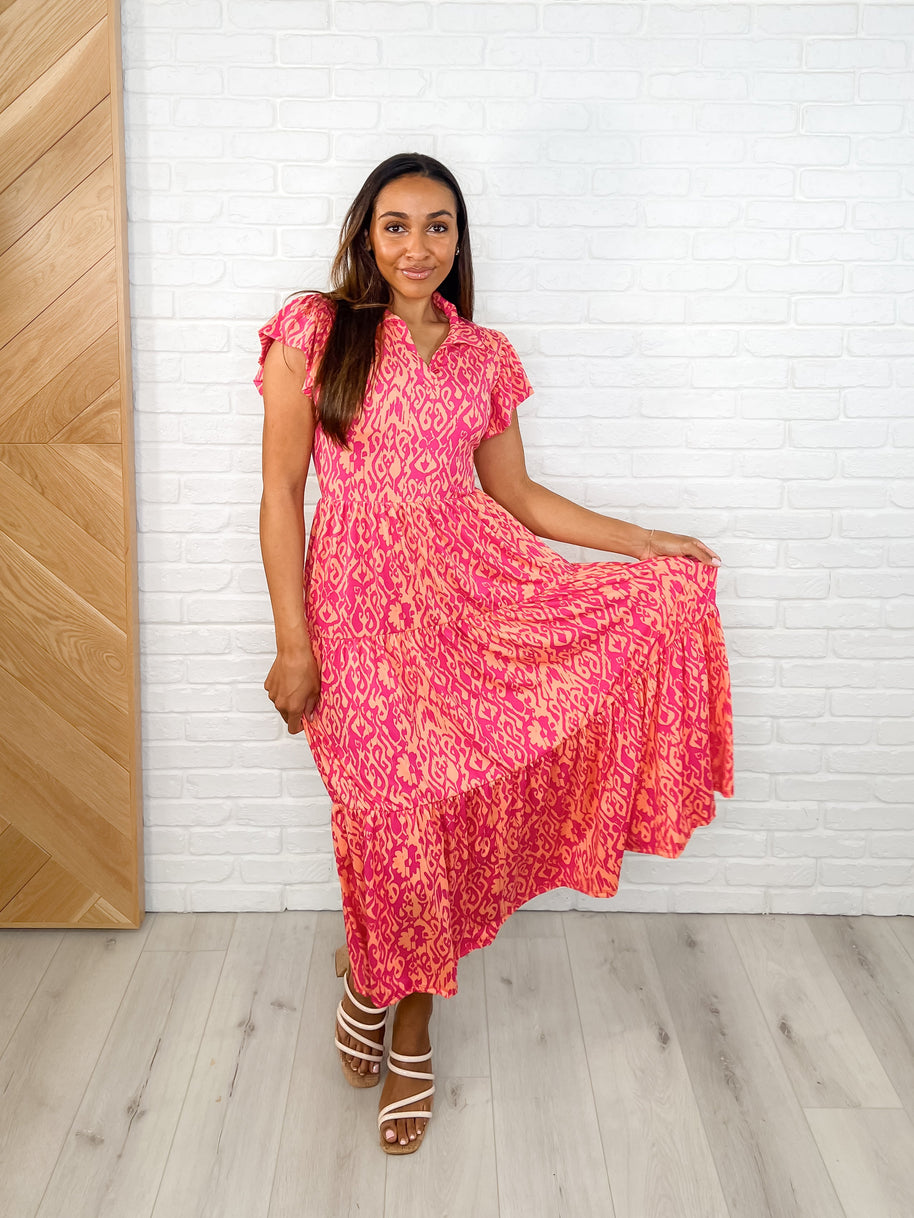The Way You Move Flutter Sleeve Dress in Fuchsia-Womens-Ave Shops-[option4]-[option5]-[option6]-[option7]-[option8]-Shop-Boutique-Clothing-for-Women-Online