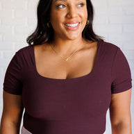 They're Not Like Us Square Neck Bodysuit in Cassis-Tops-Ave Shops-[option4]-[option5]-[option6]-[option7]-[option8]-Shop-Boutique-Clothing-for-Women-Online