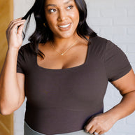 They're Not Like Us Square Neck Bodysuit in Espresso-Tops-Ave Shops-[option4]-[option5]-[option6]-[option7]-[option8]-Shop-Boutique-Clothing-for-Women-Online