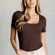 They're Not Like Us Square Neck Bodysuit in Espresso-Tops-Ave Shops-[option4]-[option5]-[option6]-[option7]-[option8]-Shop-Boutique-Clothing-for-Women-Online