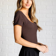 They're Not Like Us Square Neck Bodysuit in Espresso-Tops-Ave Shops-[option4]-[option5]-[option6]-[option7]-[option8]-Shop-Boutique-Clothing-for-Women-Online