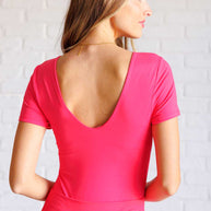 They're Not Like Us Square Neck Bodysuit in Flamingo Pink-Tops-Ave Shops-[option4]-[option5]-[option6]-[option7]-[option8]-Shop-Boutique-Clothing-for-Women-Online